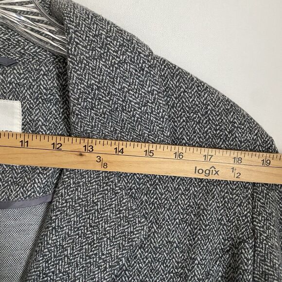 Avec Les Filles Knit Blazer Women S Gray Houndstooth Soft Stretch Travel Scandi - Picture 6 of 12